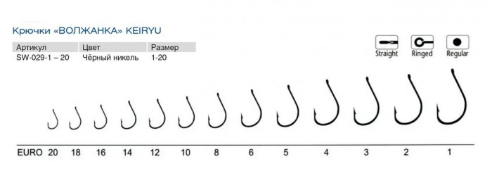 Крючки "Волжанка" Keiryu