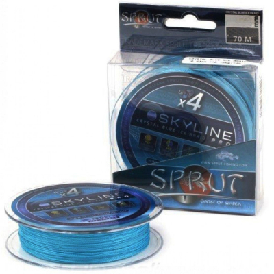 Плетеный шнур SPRUT Skyline Ice Brald Pro X 4 Cristal Blue 70m