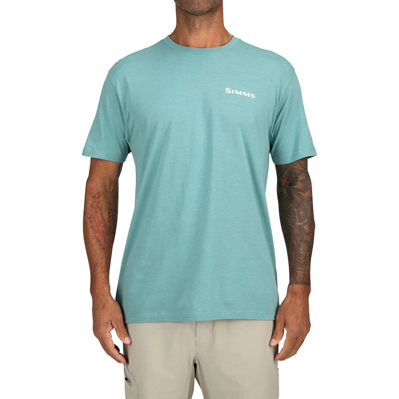Футболка Simms Walleye Outline T-Shirt (Oil Blue Heather)