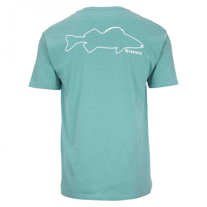 Футболка Simms Walleye Outline T-Shirt (Oil Blue Heather)