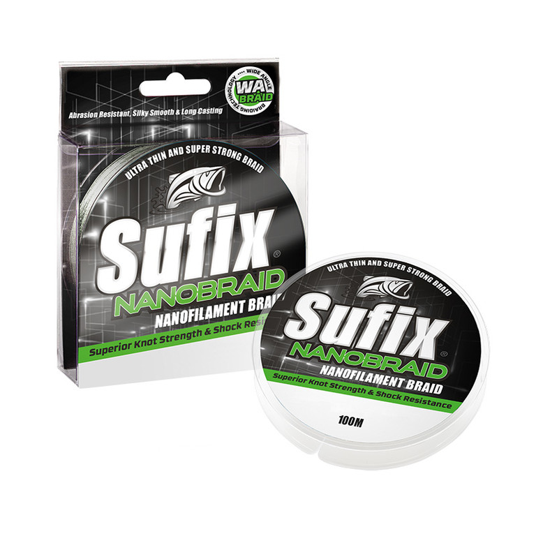 Леска плетеная SUFIX Nano Braid зеленый камуфляж 100 м