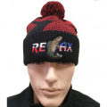 Фирменная вязанная шапка Relax (красная с черным) на подкладке флис RBlс
