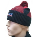 Фирменная вязанная шапка Relax (красная с черным) на подкладке флис RBlс