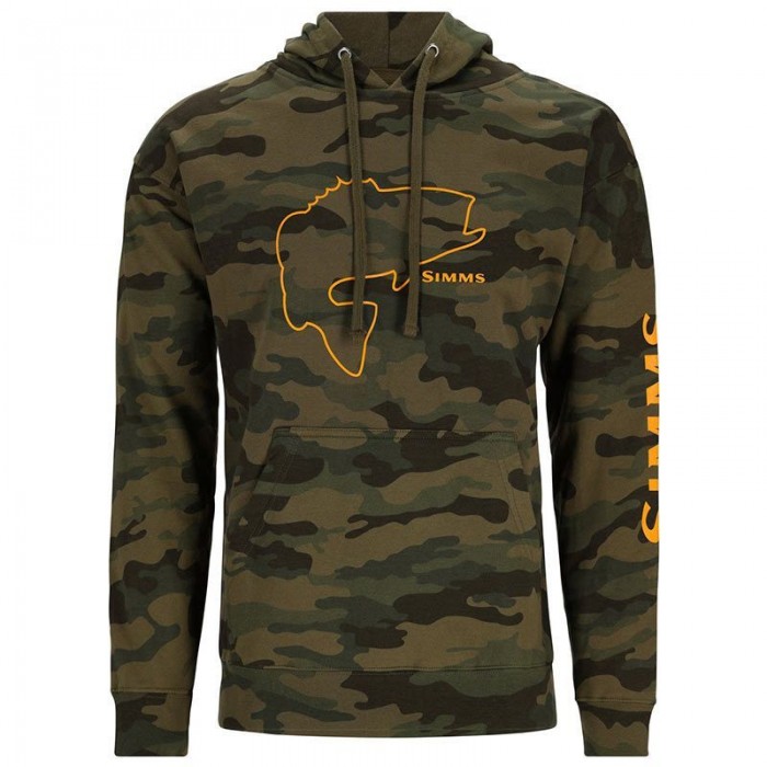 Толстовка Simms Bass Outline Hoody, Woodland Camo