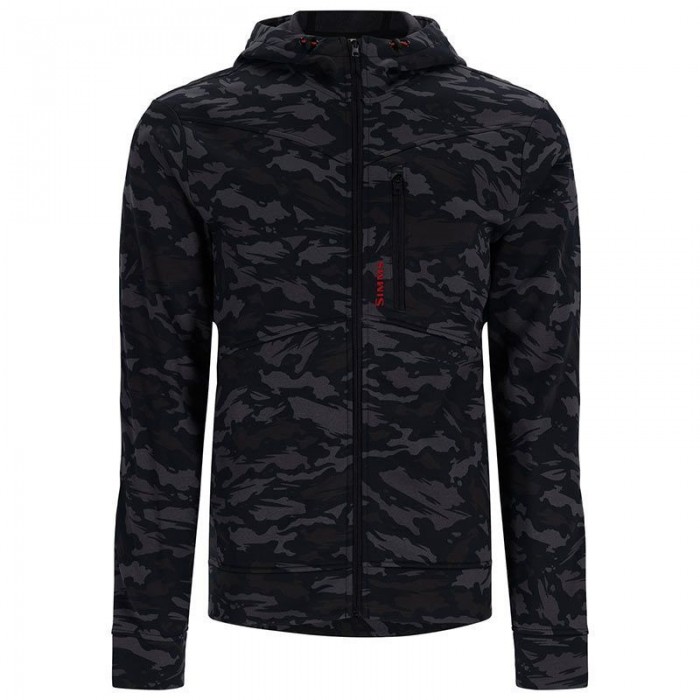 Толстовка Simms CX Hoody - Full Zip, Ghost Camo Black