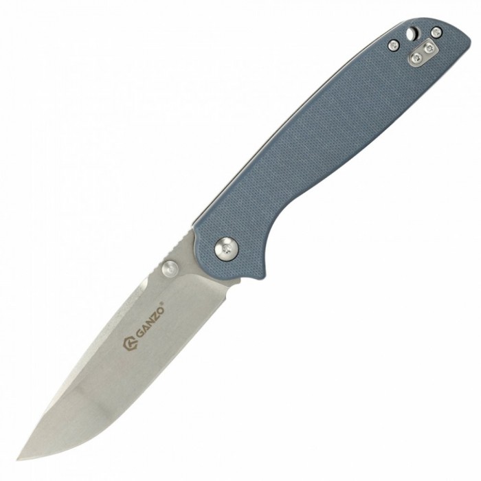 Нож складной "Ganzo" с клипсой, дл.клинка 89 мм, сталь 8CR14, цв. серый G6803-GY