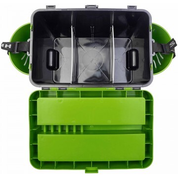 Ящик для зимней рыбалки "FishBox" Helios с навесными карманами, 19 л, зеленый MB-BU-W03