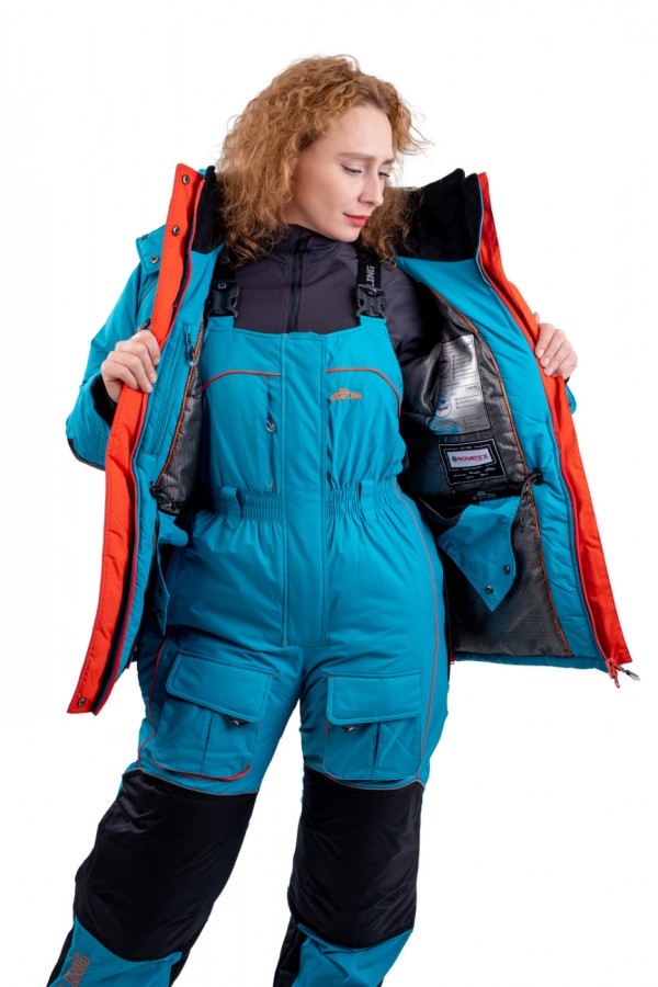 Женский костюм для рыбалки GRAYLING Камчатка, зимний, бирюзово-оранжевый