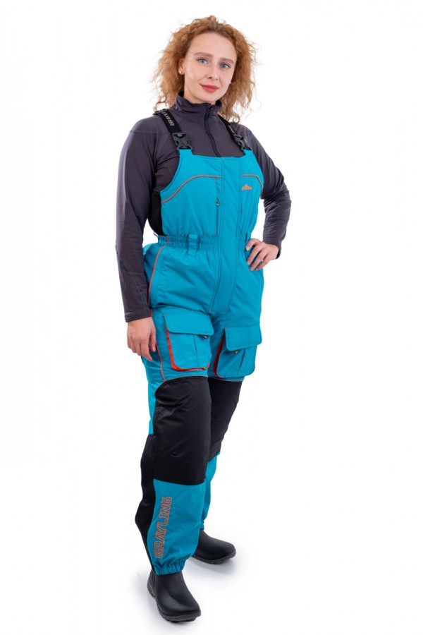 Женский костюм для рыбалки GRAYLING Камчатка, зимний, бирюзово-оранжевый