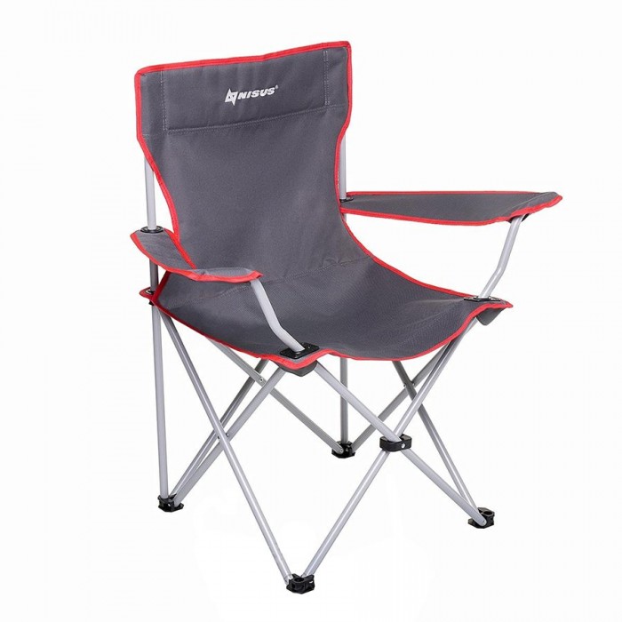 Кресло складное серый/красный без чехла NISUS, N-242-GR-1