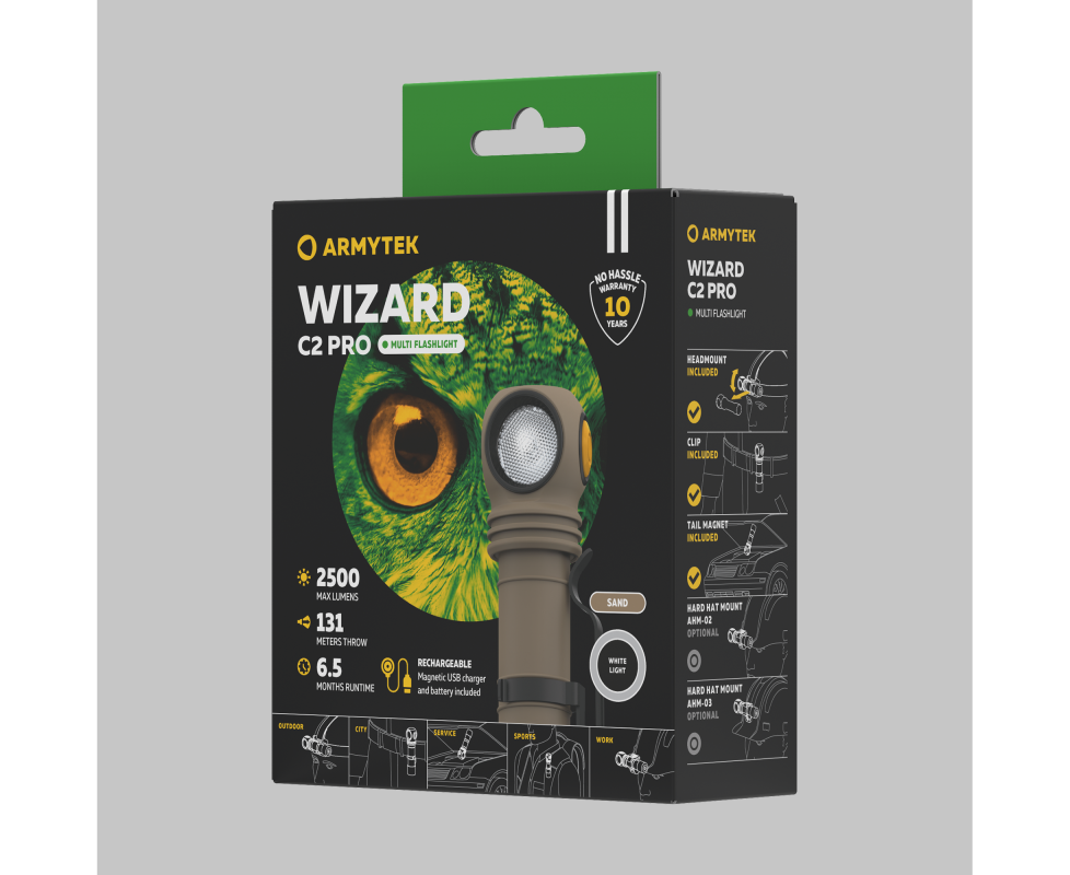 Фонарь Armytek Wizard C2 Pro Sand Белый