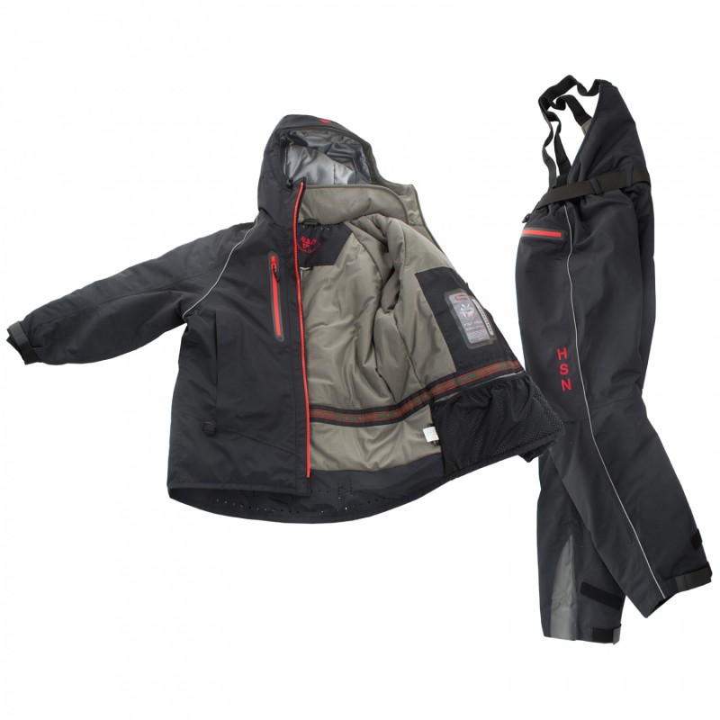 Костюм мужской демисезонный "STALKER II", hardguard, черный (красн. молнии)