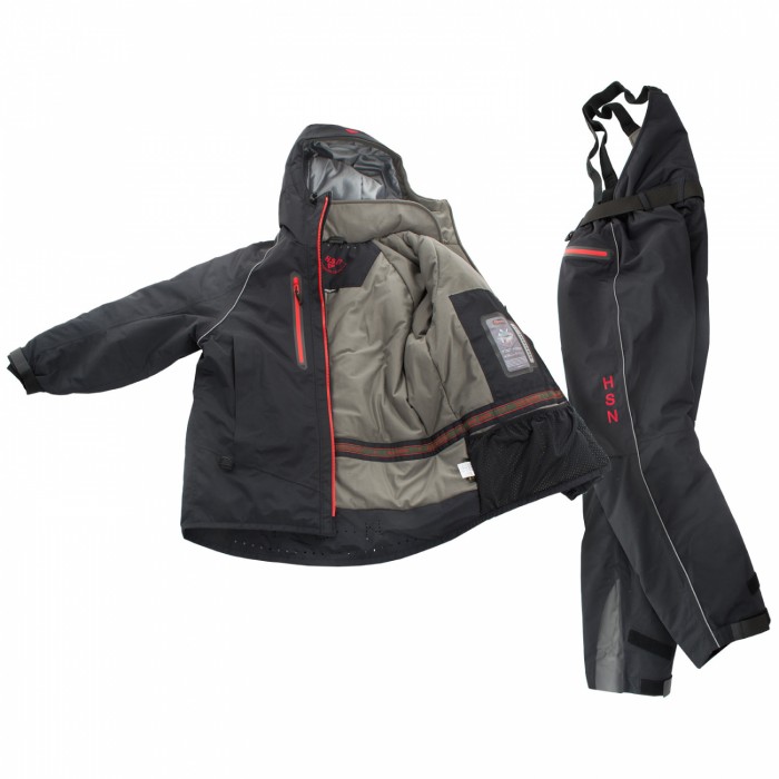 Костюм мужской демисезонный "STALKER II", hardguard, черный (красн. молнии)