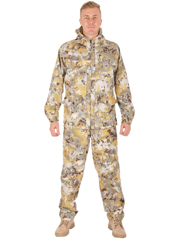 Костюм мужской летний "Кречет", twill, соты бело-желт.