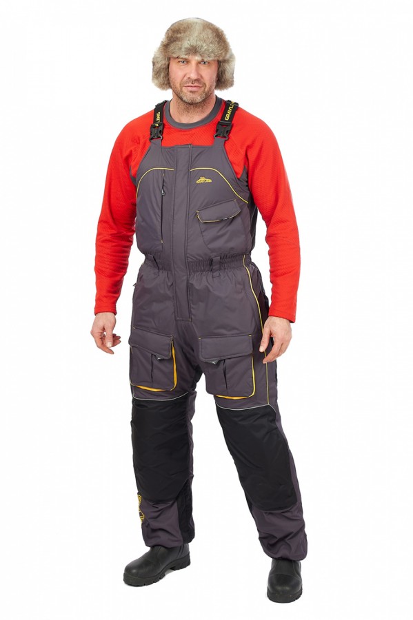 Костюм Камчатка для рыбалки GRAYLING, зимний, серо-желтый