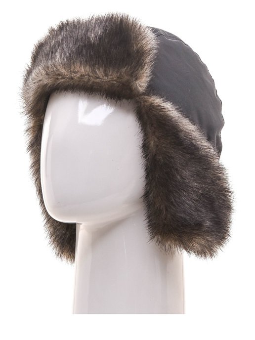 Шапка ушанка зимняя Канада ткань Оксланд цвет Хаки/Графит