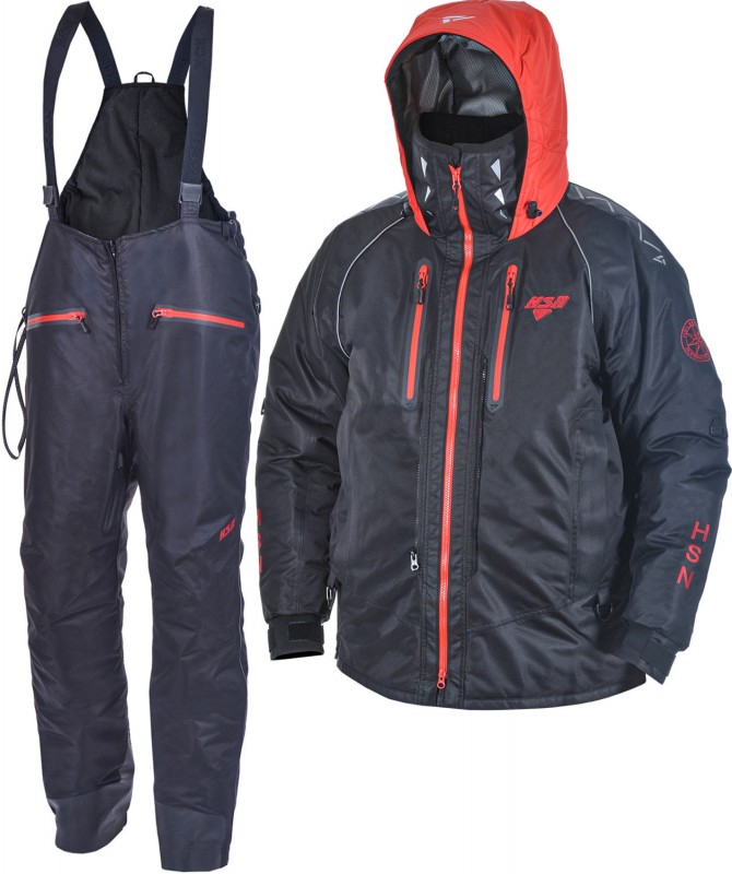 Костюм мужской демисезонный "Discovery II", hardguard, черный (красные молнии) 9924