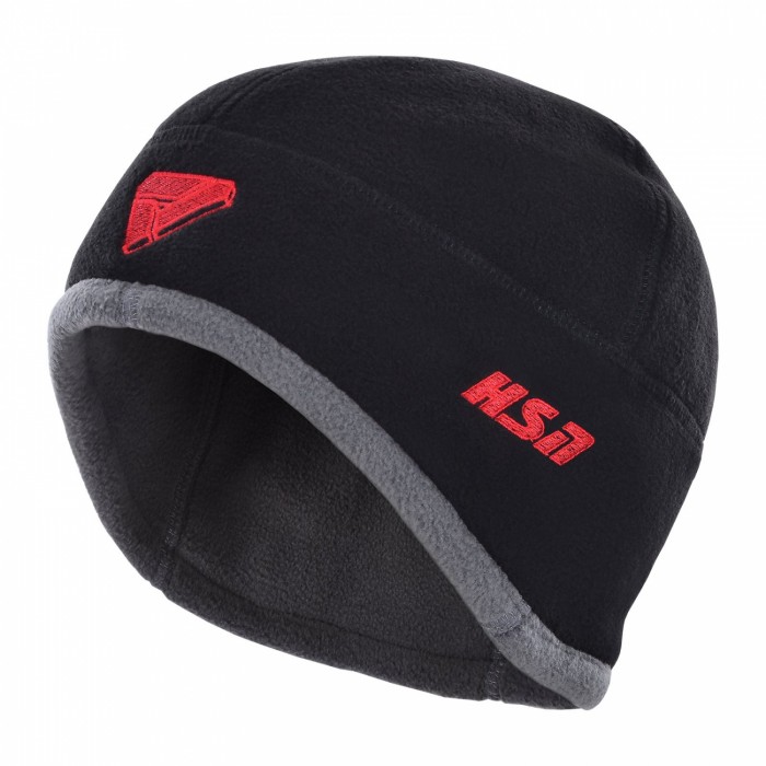 Шапка мужская зимняя двухсторонняя "Winter -380", флис, черный/серый (вышивка красная) 9628