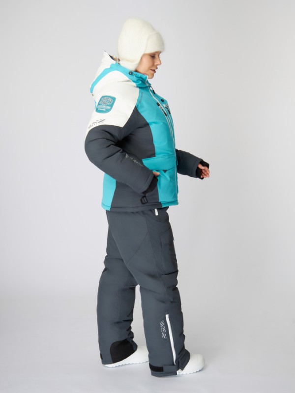 Костюм зимний Alaskan Vanda жен. бел/голуб/сер (куртка+полукомбинезон)