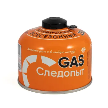 Газ для порт. плит "СЛЕДОПЫТ", метал. баллон, 230гр. резьб. (всесезонный) КОРЕЯ