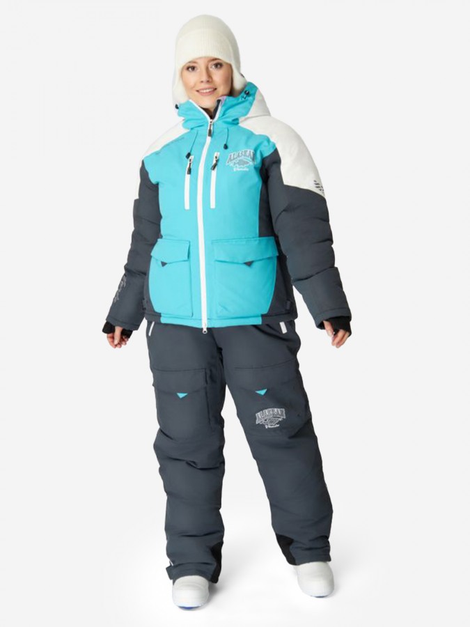 Костюм зимний Alaskan Vanda жен. бел/голуб/сер (куртка+полукомбинезон) БУ
