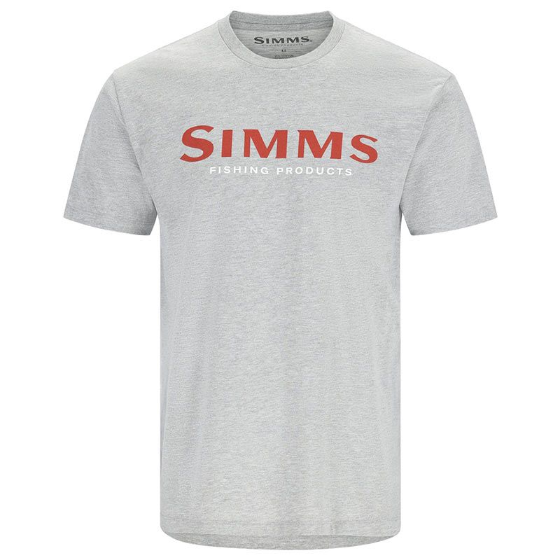 Футболка Simms Logo T-Shirt (Grey Heather - Crimson)