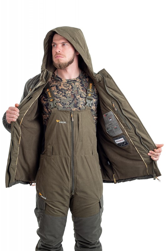 Костюм для охоты PRIDE Магнум полукомбинезоном зимний хаки