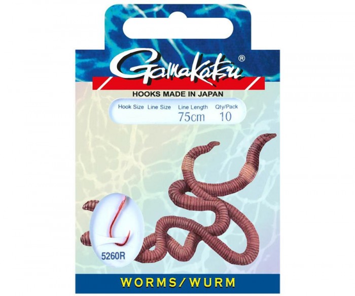 Крючок + поводок Gamakatsu BKD-5260R, Worm