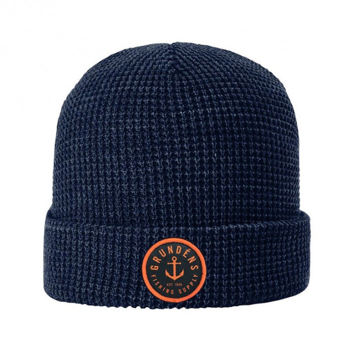Шапка Grundens Anchor Waffle Beanie (Navy, One Size)