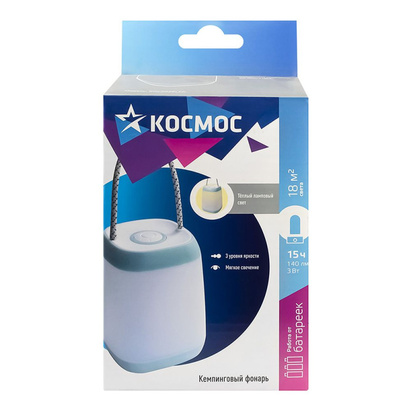 Фонарь кемпинговый Космос 2028LED 16LED 3xR6 диммер