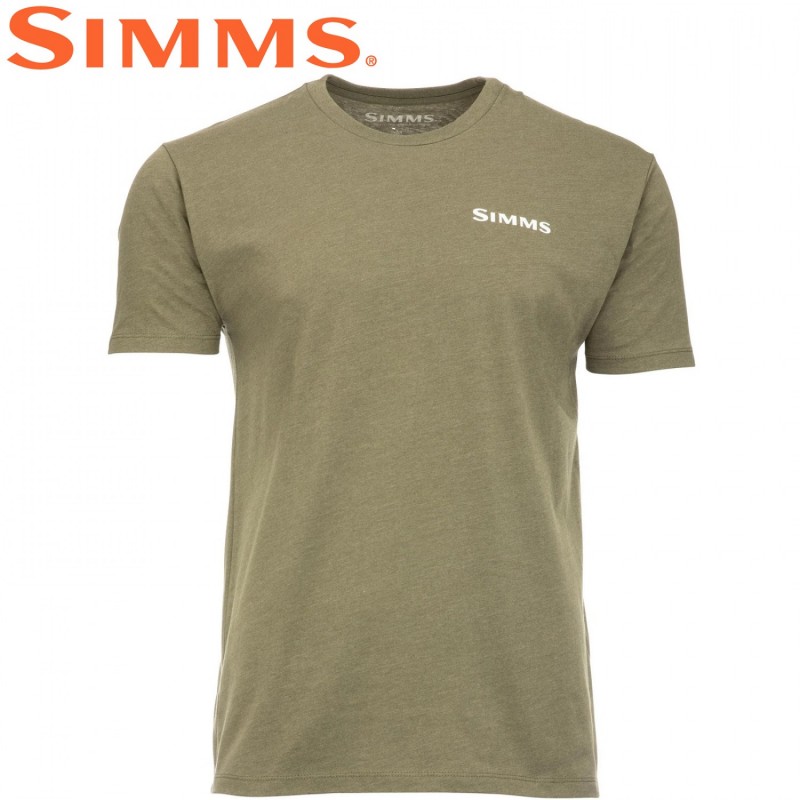 Футболка Simms Bass Outline T-Shirt (Military Heather)