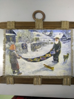Сувенирный свиток Зима в деревне (заказ)